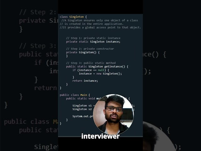 Singleton Design Pattern in Java #java #coding #javainterviewquestions
