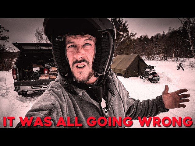 (WHAT I SAW WAS TERRIFYING!) It Was All Going WRONG Snowmobile camping in the HAUNTED WOODS