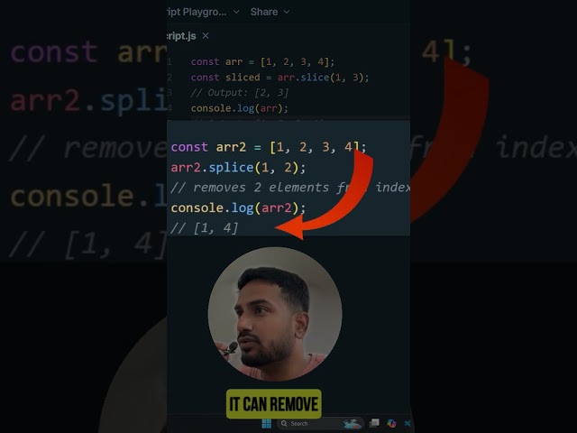 slice() vs splice() in JavaScript | Know the Difference in 60 Secs | Win Every Interview #javascript