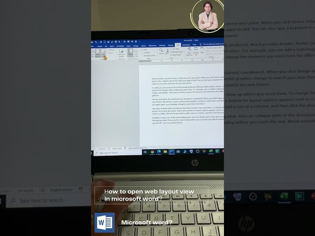 How to open web layout view in microsoft word?