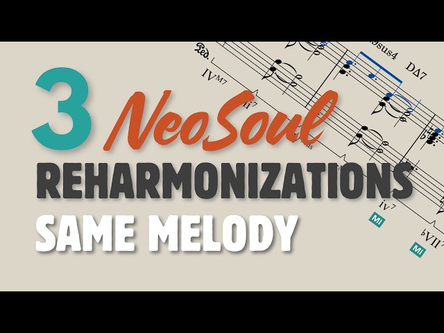 3 Reharmonizations of a Chord Progression in D (Sheet Music)