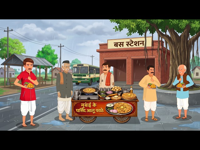 बारिश में आलू पराठे वाला | Hindi Cartoon Kahani | Hindi Kahaniyan | 2d cartoon