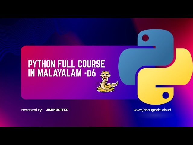 Python Malayalam Course | Python Dictionaries | Day 6 | JishnuGeeks