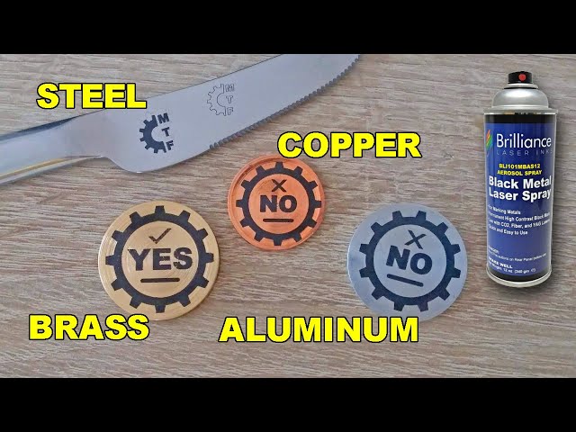 Brilliance Laser Inks with diode lasers - engraving (marking) steel, aluminum, brass, copper