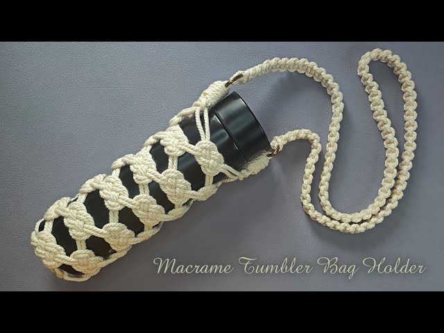 DIY Macrame Tumbler Bag Holder | Macrame Water Bottle Holder Using Josephine Knot