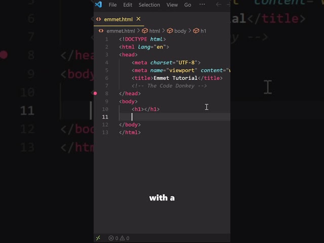 How to use Emmet in HTML in Visual Studio Code
