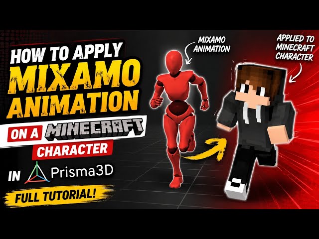 How To Apply Mixamo Animation to a Minecraft Character | #prisma3dtutorial #prisma3danimation