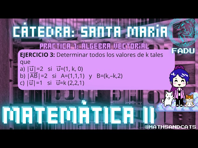 Vector length exercise - Exercise 3 - Practice 1 - MATHEMATICS 2 - Santa María - FADU