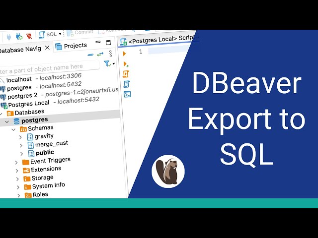 How to Export a Database to SQL in DBeaver
