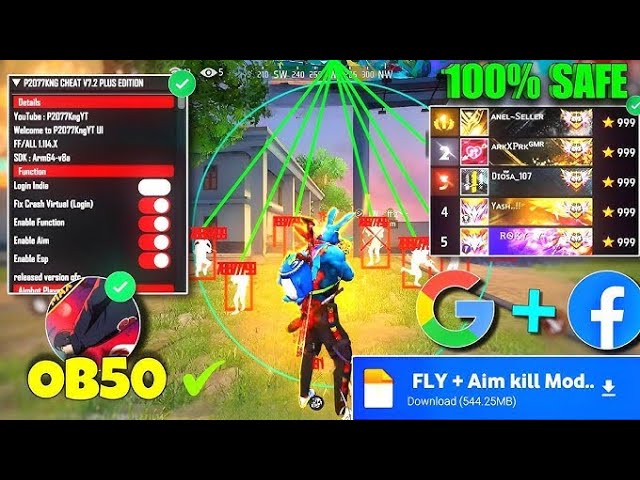FREE FIRE OB50 UPDATE ANTIBAN HACK | P2077KNG CHEAT V7.5 | 100% SAFE |