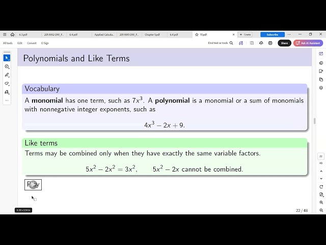 1.1 Precalculus Review I