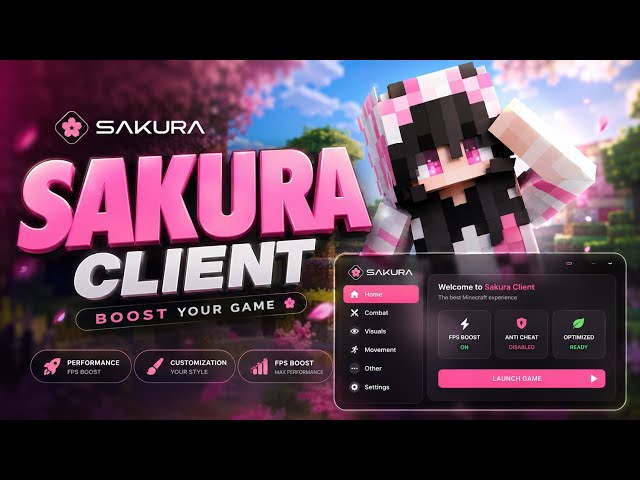 Sakura Client - Best FREE Minecraft Hacked Client For Java in 2026! (1.8.9 - 1.21.11+) 🎮 UPDATED