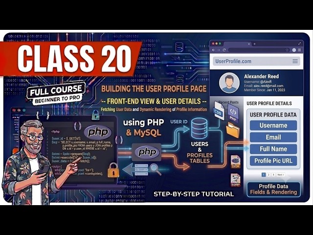 Class 20 | User Page - Front View | Dynamic Website using PHP MySQL