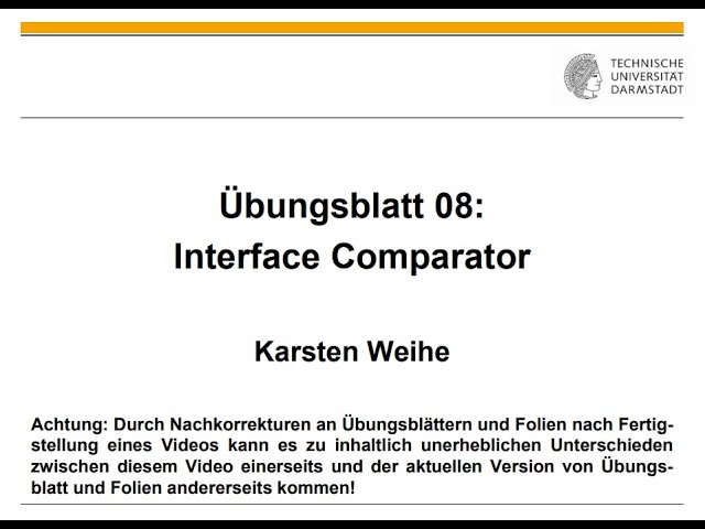 Übungsblatt 08 Interface Comparator