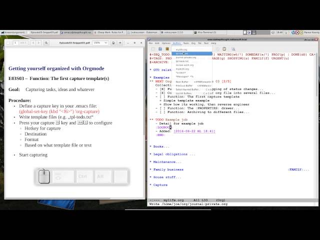 OrgMode E03S03: The first capture template(s)