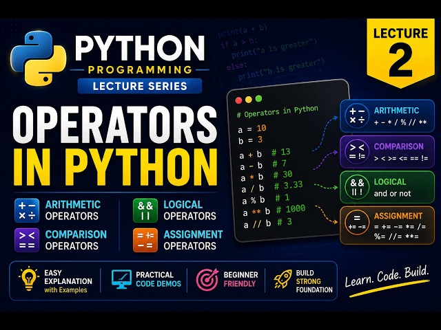 Python Programming Tutorial #2 | Operators in Python Explained for Beginners