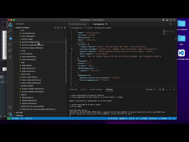 Como ejecutar una prueba en especifico Cypress