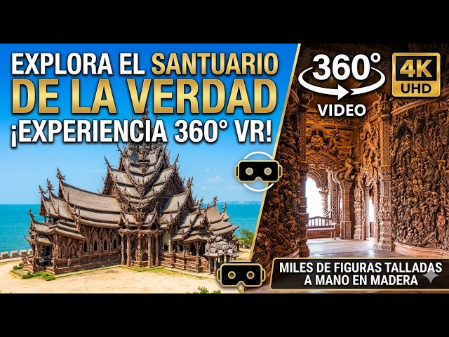 The Sanctuary of Truth in 360° [4K] | Thailand’s Eternal Wooden Temple