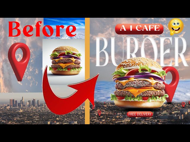 Photoshop Tutorial | Graphic Design | Burger Poster Design #photoshop #graphicdesign #burger