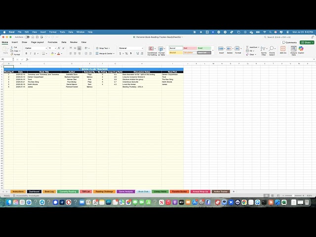 Personal Book & Reading Tracker — Full Walkthrough Tutorial (Excel & Google Sheets)