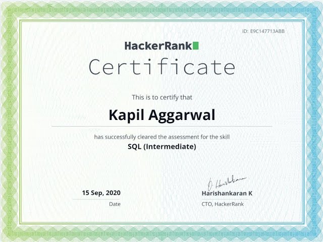 SQL Intermediate Certification Skills Test on Hackerrank Detailed SOLUTION!