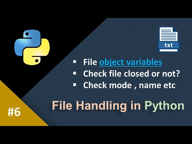 File Handling in Python -06| File Object Variables in Python | Python File Handling