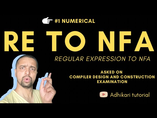RE to NFA  | regular expression to nfa with epsilon moves