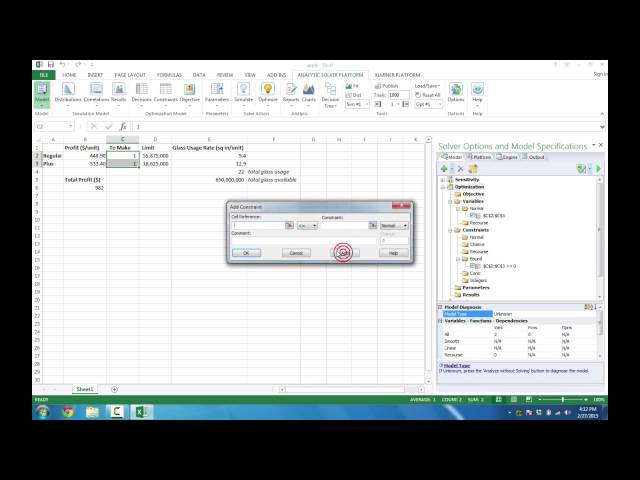 Solving Optimization Models with Analytic Solver Platform
