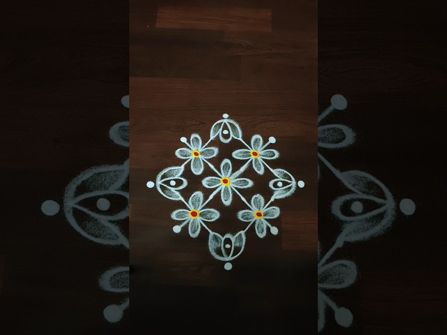 New Creativity Flower kolam Designs 🌺 Creative muggulu 🌺 #rangoli #kolam #shorts