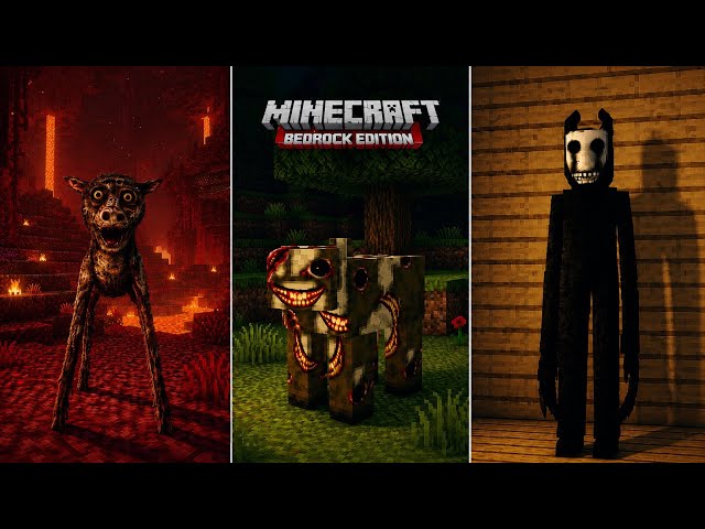 Top 10 Minecraft Horror Mods For BEDROCK/POCKET EDITION | Minecraft Horror Mods For BEDROCK EDITION