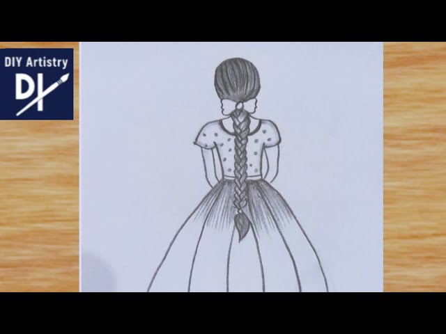 Beautiful Girl Back View Pencil Sketch | Easy Drawing Tutorial for Beginners