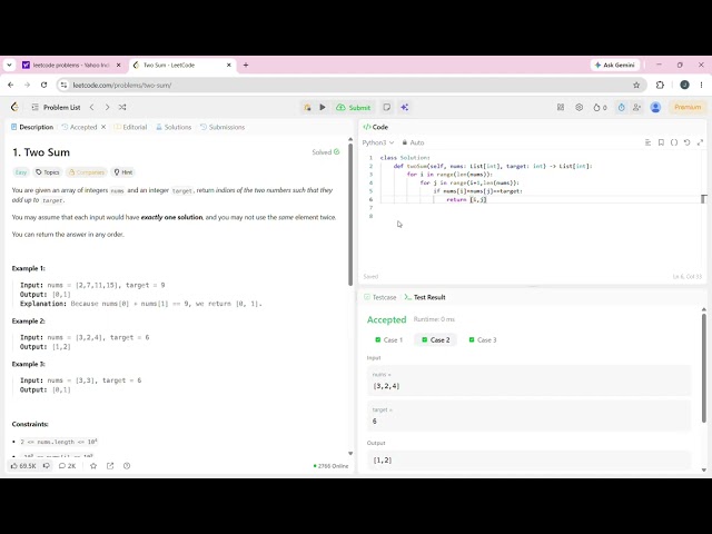Day 1: Two Sum | LeetCode #1 Explained | Python | #shorts