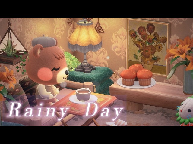 Rainy Reading with Mabel | ASMR for Study and Sleep | Cozy Animal Crossing Ambience [あつ森]
