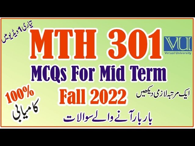 MTH301 Mid Term Past Papers VU | Learn With Nidi