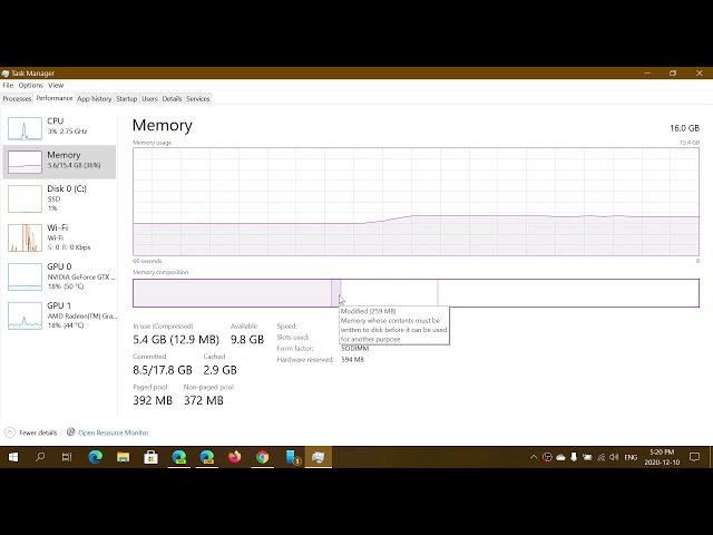 Windows 10 Task Manager 101 RAM Memory usage explained
