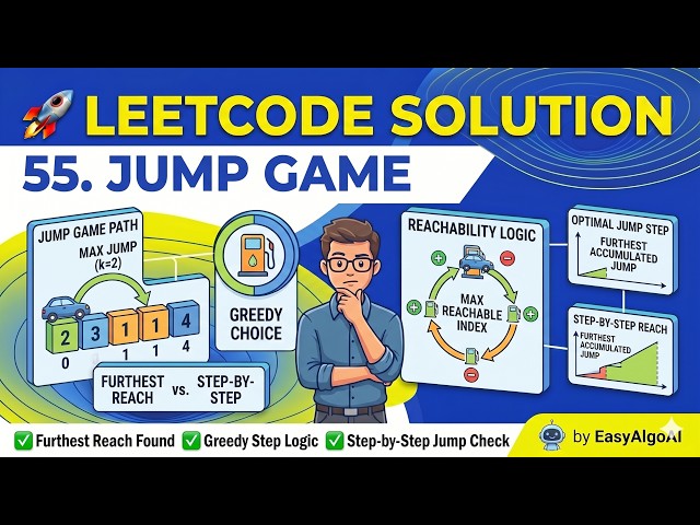 LeetCode 55 - Jump Game | Greedy Algorithm Explained | EasyAlgoAI