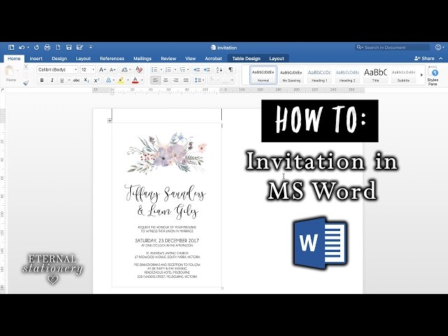How to make an invitation in Microsoft Word | DIY Wedding Invitations | MS Word office