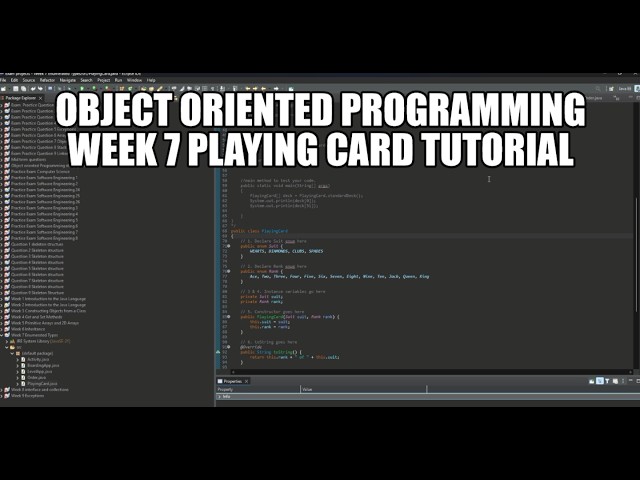 Object oriented programming week 7 Playing card tutorial