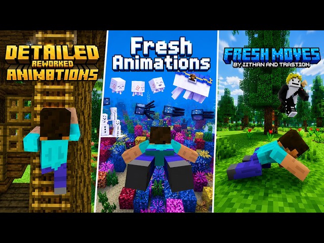 Detailed Animations VS Fresh Animations VS Fresh Moves | Minecraft Comparison