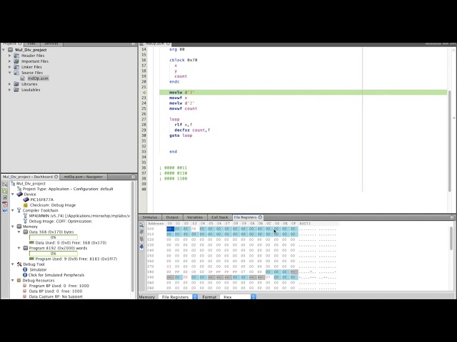 Tutorial (10): Using Arithmetic Multiplcation  in PIC Microcontrollers