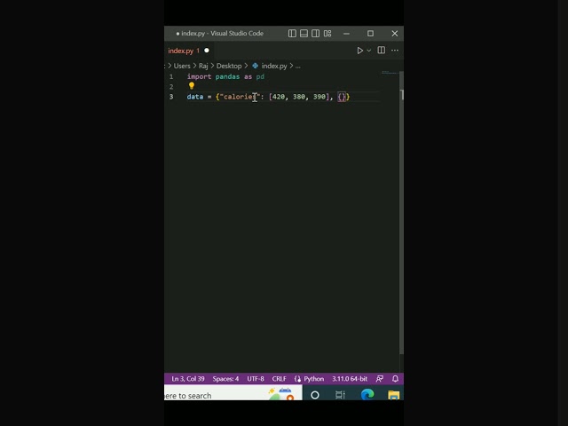 Python Pandas Tutorial 2: Dataframe Basics #shorts #python