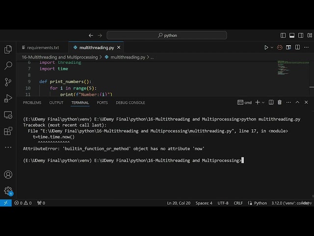 class 47  2 Multithreading Practical Implementation With Python in krish naik