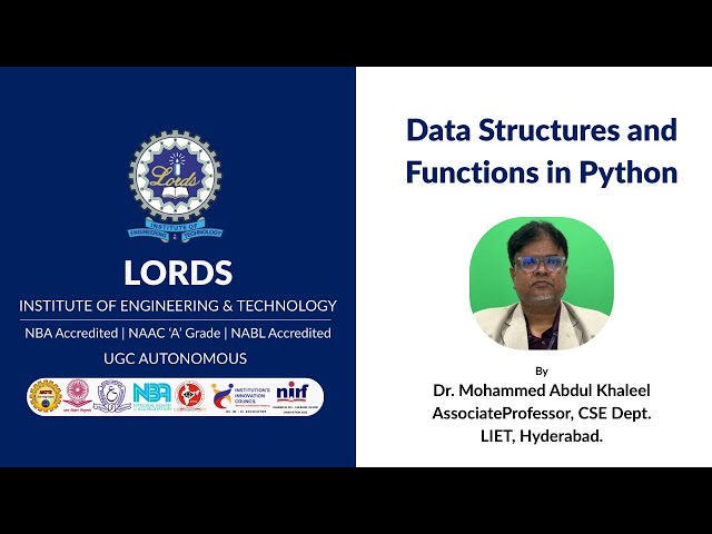 Python Data Structures & Functions – Complete Beginner-Friendly Tutorial | LIET