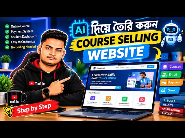 AI দিয়ে Course Selling Website তৈরি করুন | No Coding | Full Tutorial Bangla। 