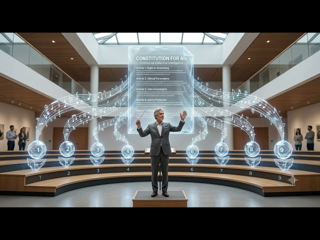 AI Orchestra, Human Conductor, Hologram Musicians. Constitutional Architecture.