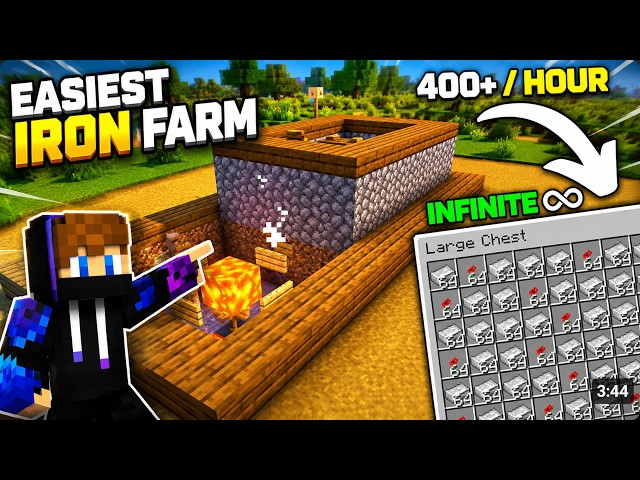 The BEST Iron Farm in Minecraft Hardcore! 🔥