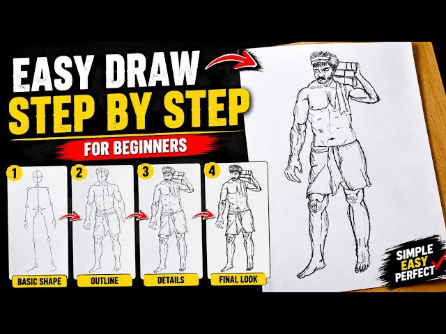 Easy Drawing for Beginners | Step by Step Drawing Tutorial | How to Draw a Labour Man