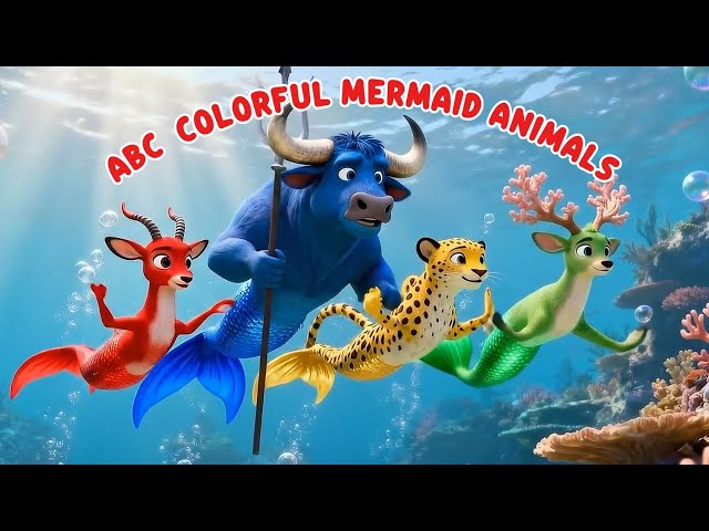 ABC Safari Animals Turn Into Colorful Mermaids! | Safari Merfolk Kingdom 🌊 | Little Bunny Learns