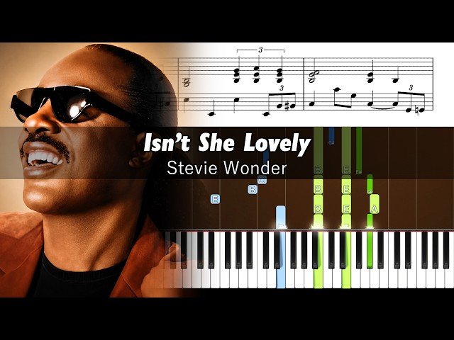 Stevie Wonder - Isn't She Lovely - Piano Tutorial with Sheet Music