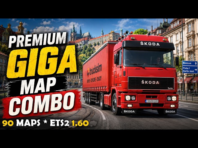 Premium Giga Map Combo for ETS2 1.60 with 90 Maps.